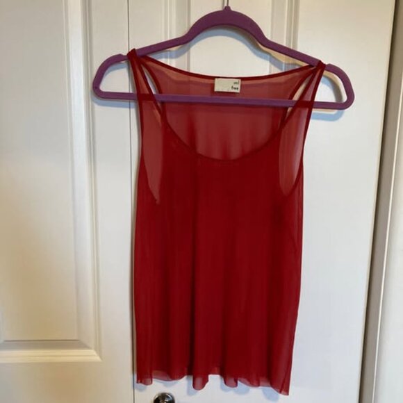 Wilfred Free Sheer Red Tank Top, Size Small - Picture 3 of 3